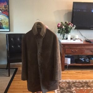 Brooks brother suede shearling coat